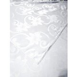 Fata de masa alba din damasc de lux 250x140